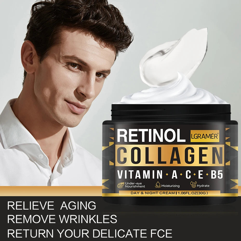 Crema Facial de colágeno y Retinol para hombres