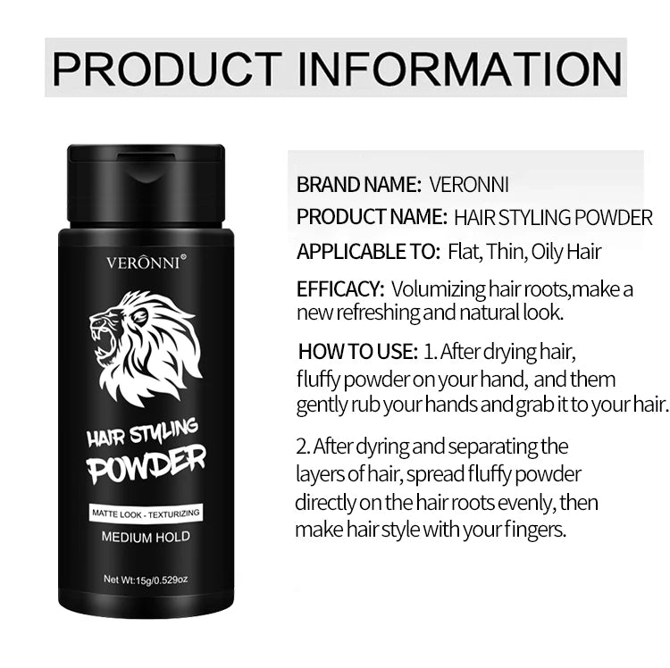 Polvo voluminizador para el cabello para hombres y mujeres
