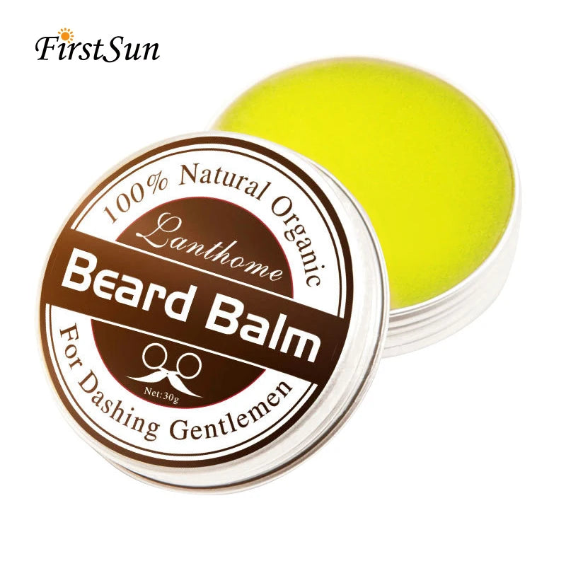 Bálsamo de barba Natural, cera para el crecimiento de la barba.