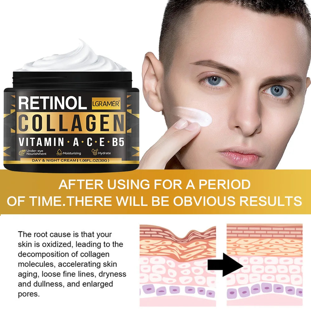 Crema Facial de colágeno y Retinol para hombres