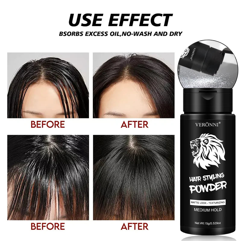 Polvo voluminizador para el cabello para hombres y mujeres